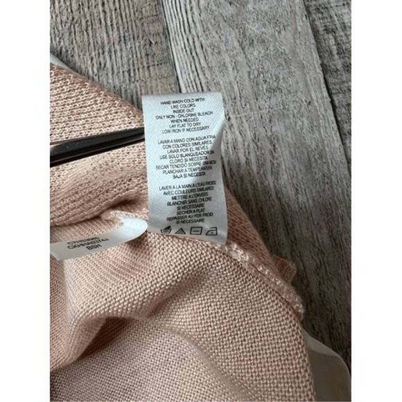 Calvin Klein‎ Peach Scoop Neck Textured Shirttail Sweater LARGE Pastel Cottage - Picture 11 of 12